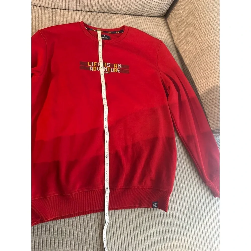 Monte Carlo Originals Red Life Is An Adventure Graphic Sweatshirt Mens‎ XL